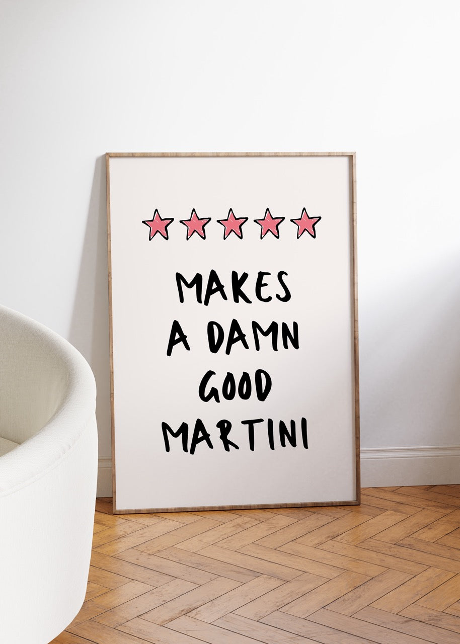 Five Stars Martini Çerçevesiz Poster