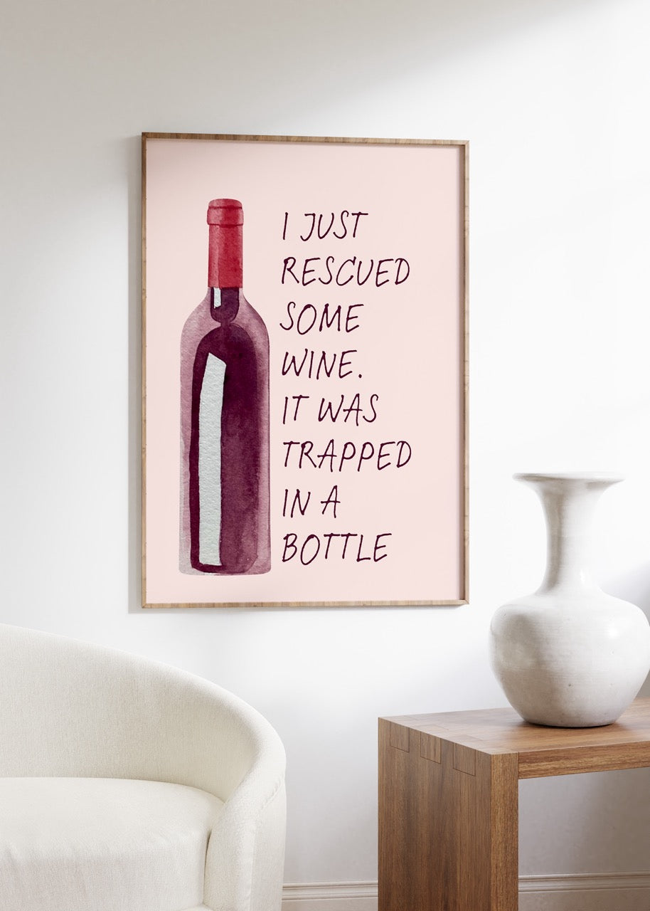 I Just Rescued Some Wine Çerçevesiz Poster