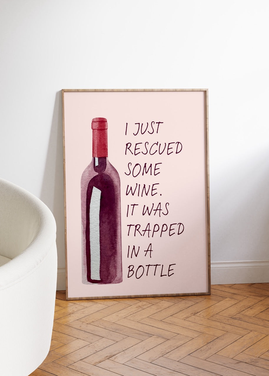 I Just Rescued Some Wine Çerçevesiz Poster