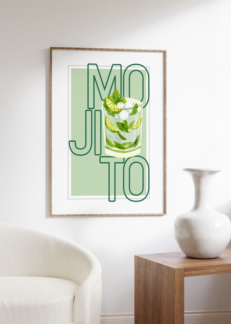 Mojito Kokteyl Çerçevesiz Poster