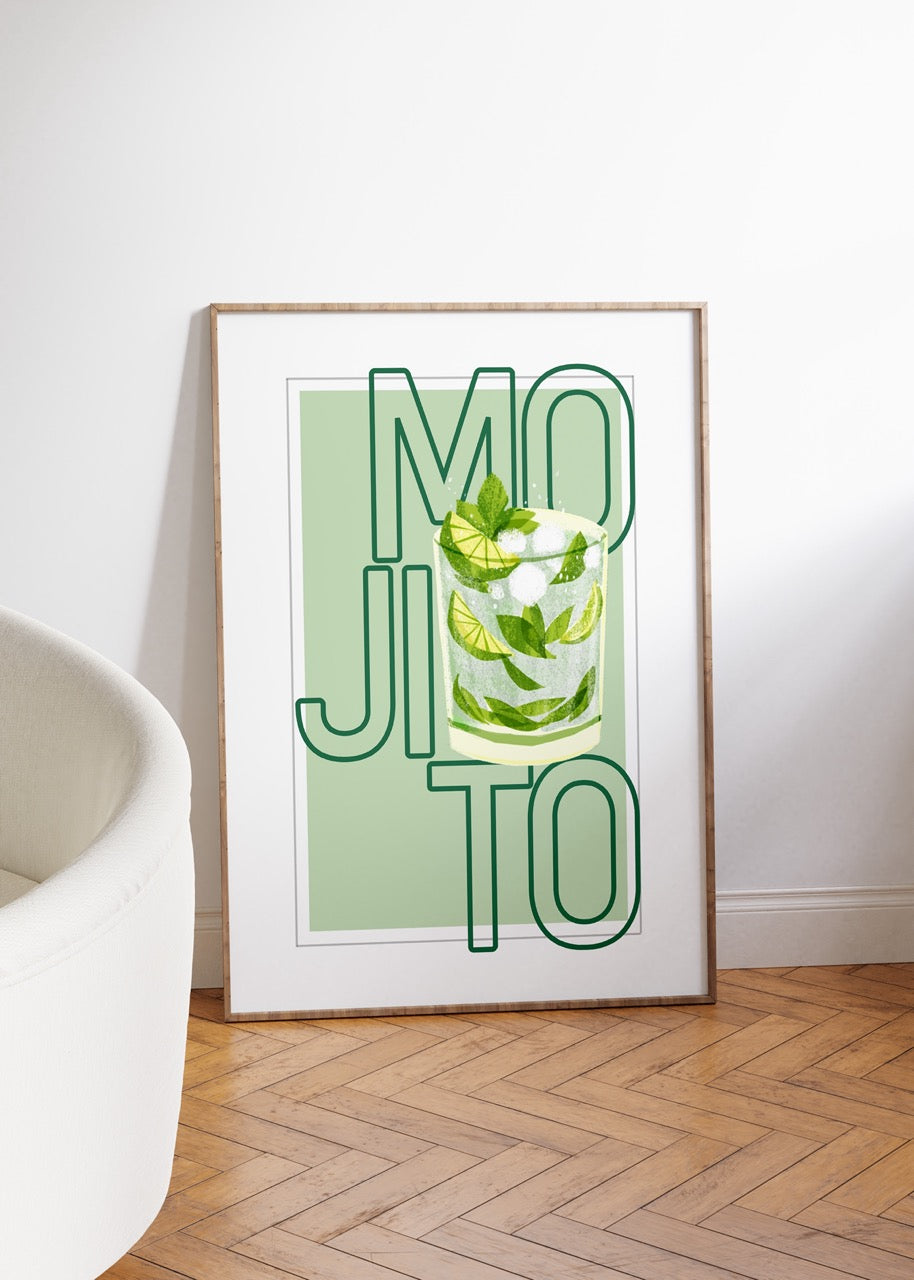 Mojito Kokteyl Çerçevesiz Poster