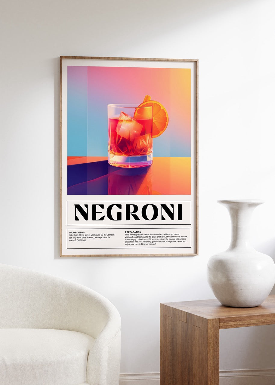 Negroni Çerçevesiz Poster