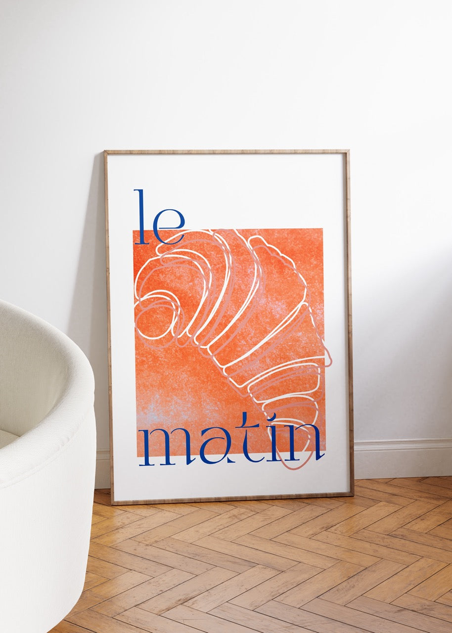 Le Matin Croissant Çerçevesiz Poster