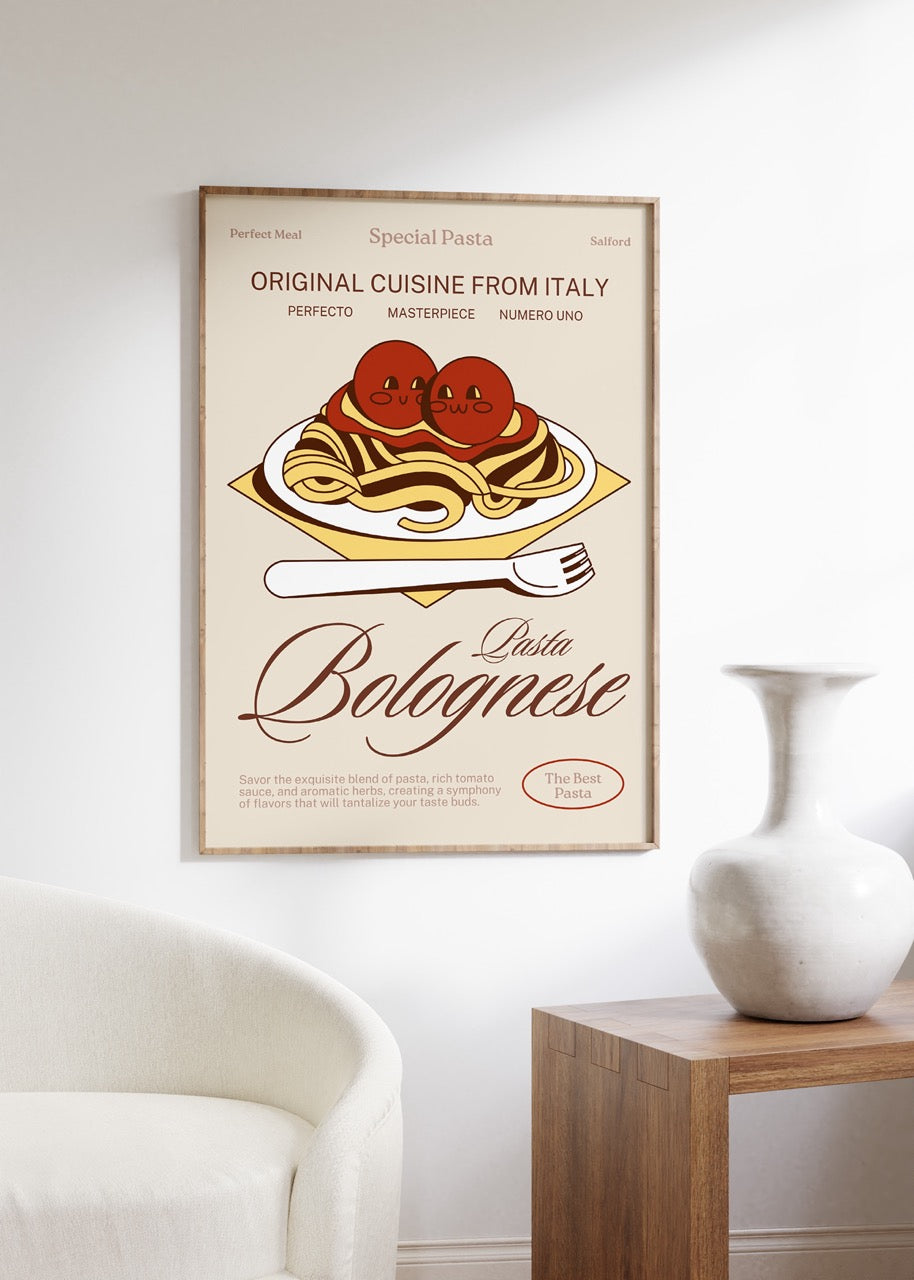 Pasta Bolognese Çerçevesiz Poster