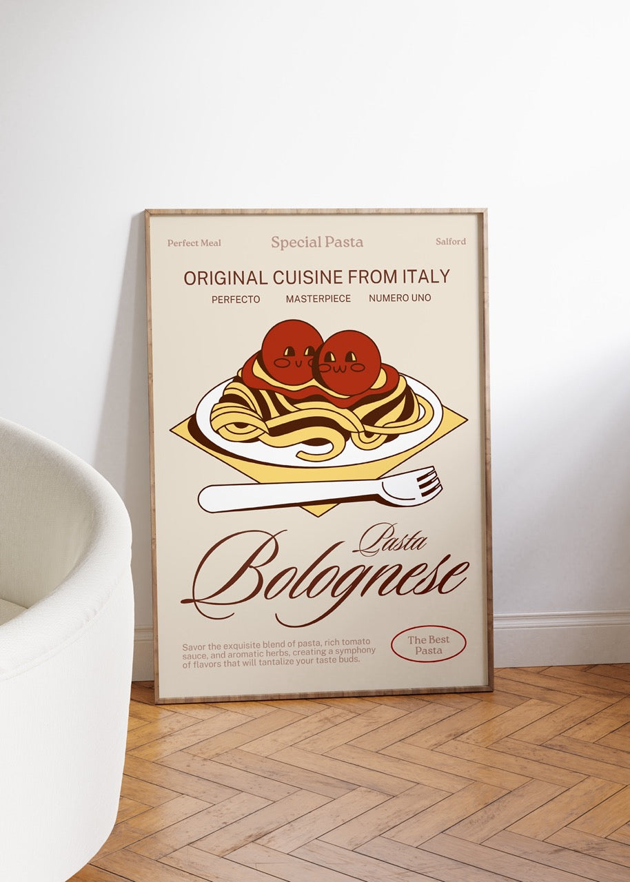 Pasta Bolognese Çerçevesiz Poster