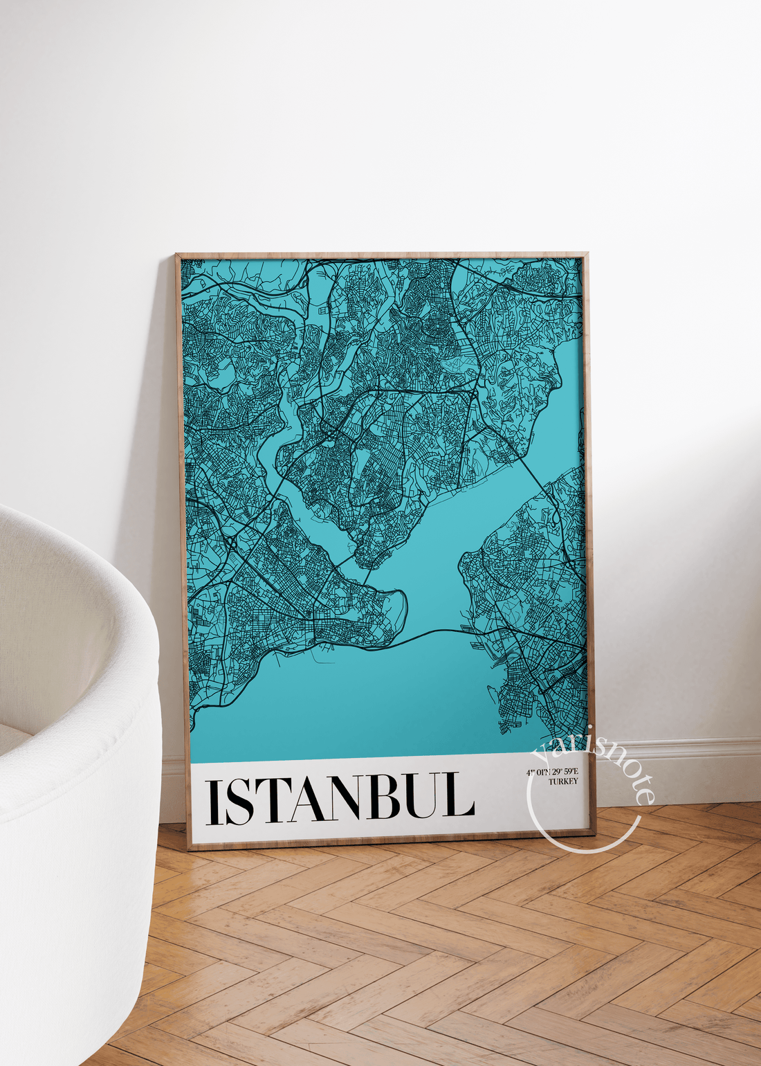 İstanbul Harita Çerçevesiz Poster