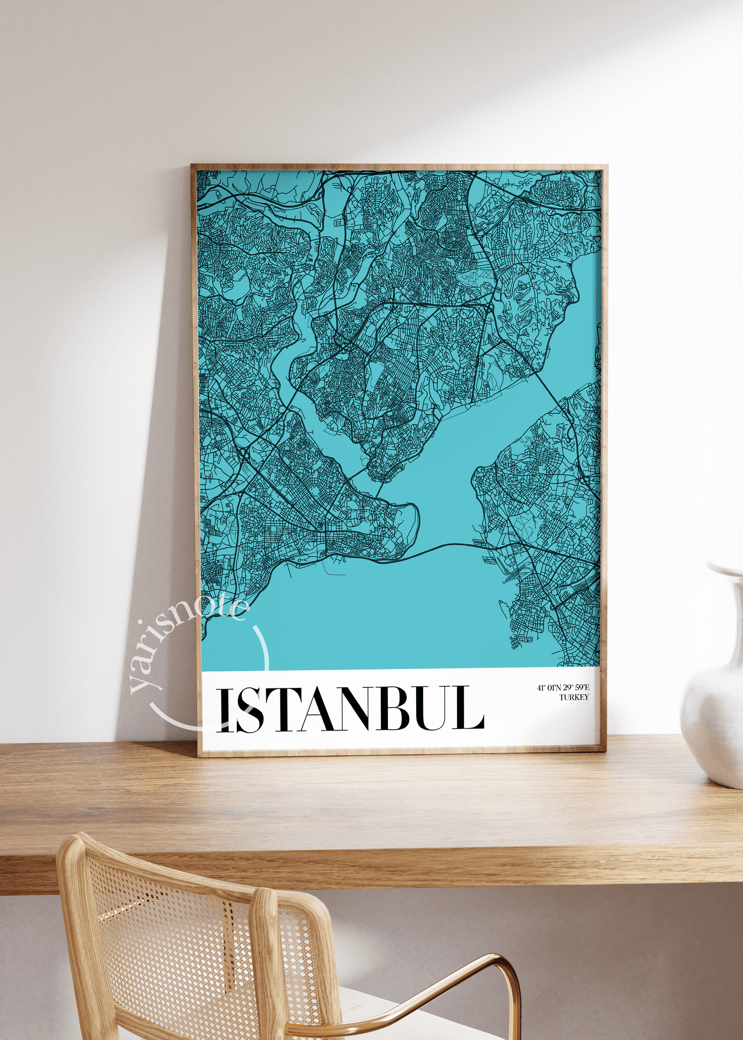 İstanbul Harita Çerçevesiz Poster 50x70 cm