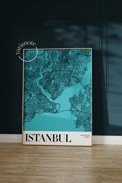 İstanbul Harita Çerçevesiz Poster 50x70 cm