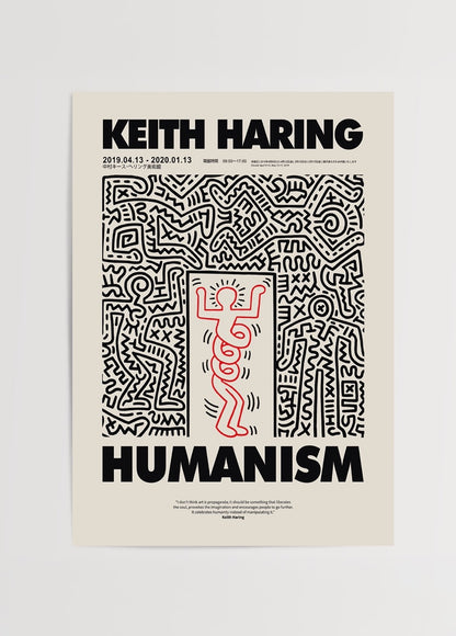 Keith Haring Humanism Poster – Modern Çizgisel Sanat Poster Baskı
