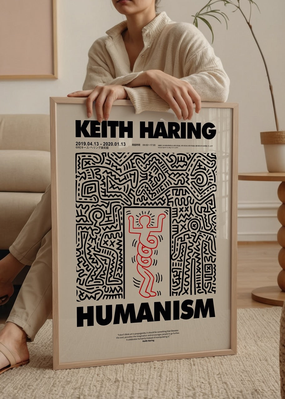 Keith Haring Humanism Poster – Modern Çizgisel Sanat Poster Baskı