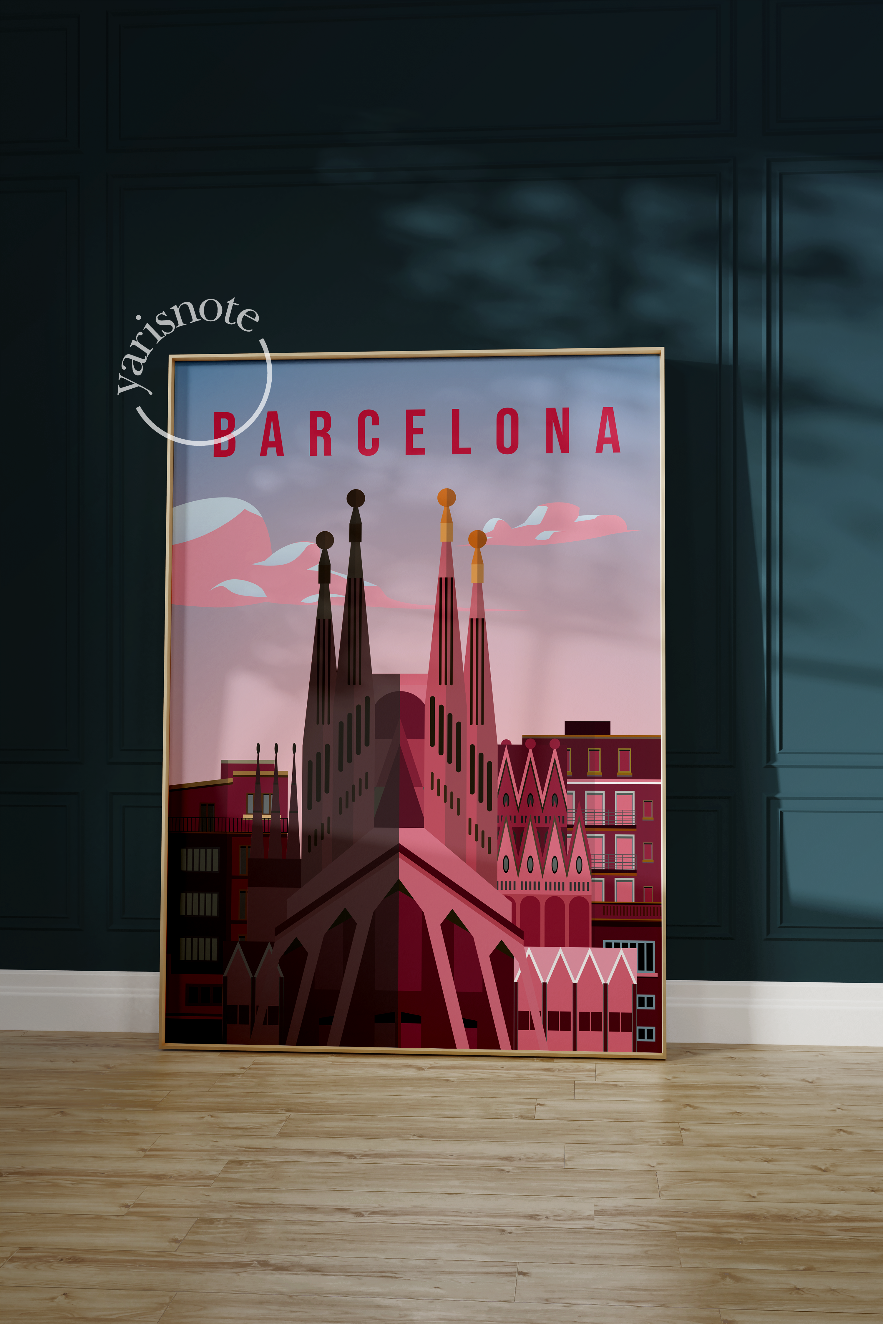 Barcelona City Çerçevesiz Poster