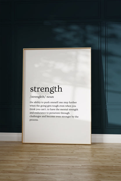 Strength Word Frameless Poster