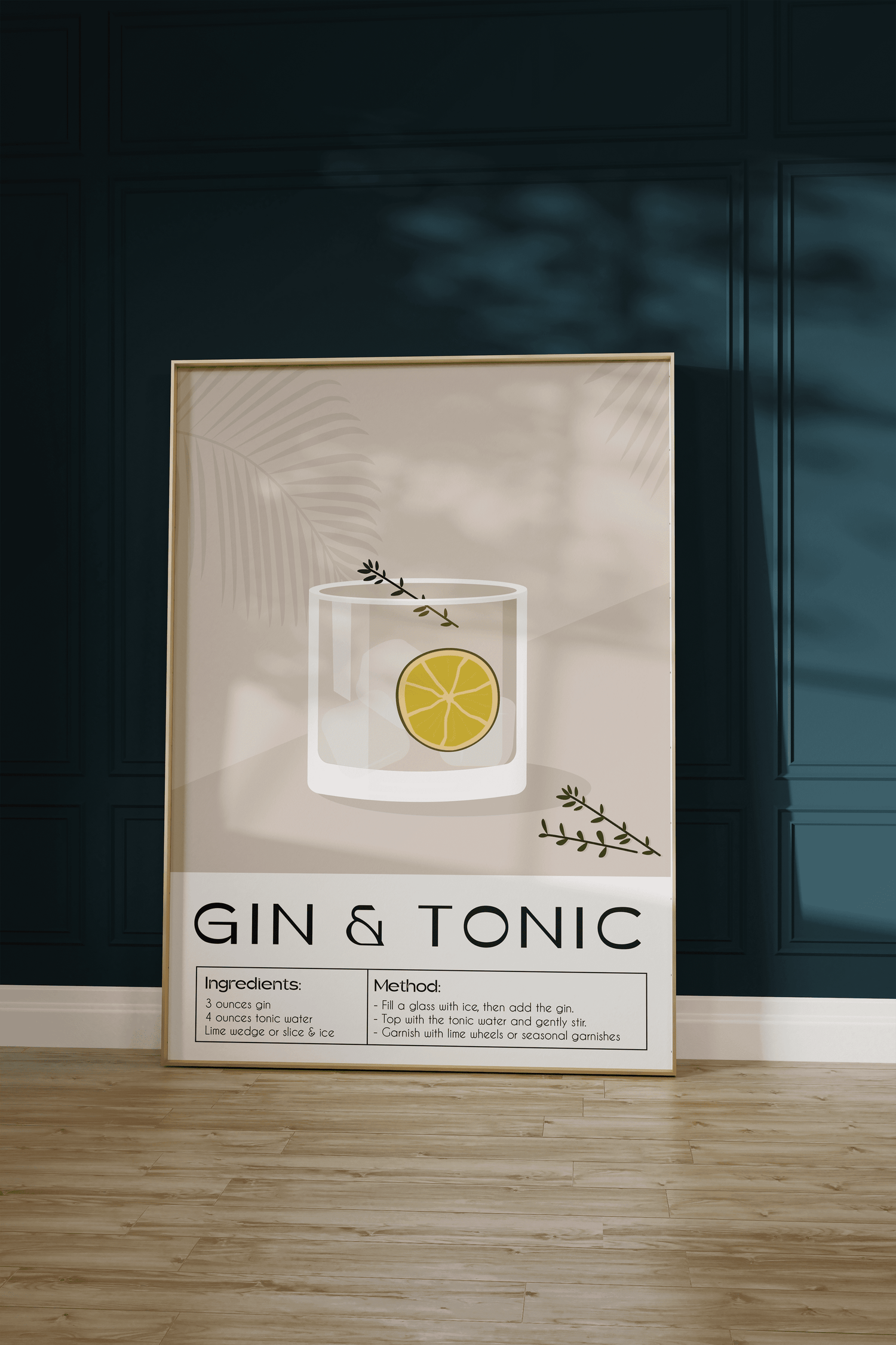 Cocktail Poster Note Unframed – Gin&Tonic Yaris
