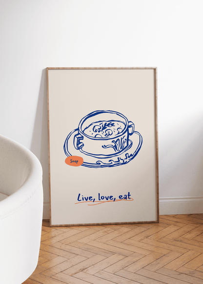 Live Love Eat Çerçevesiz Poster