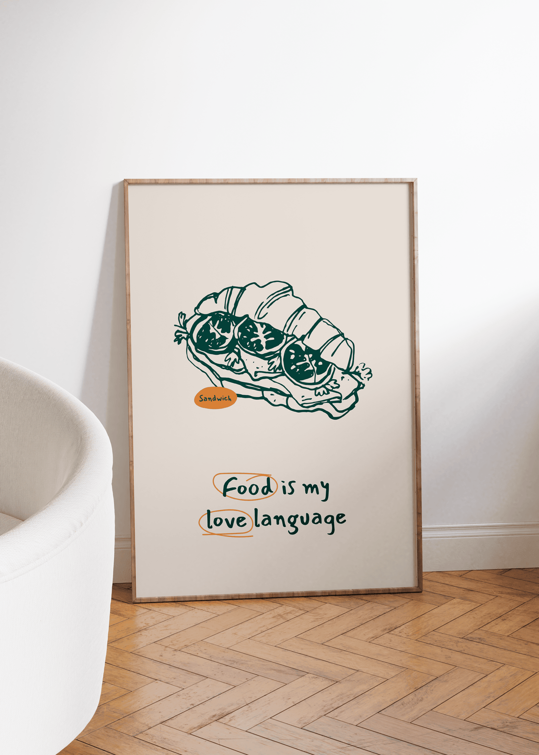 Food Language Çerçevesiz Poster