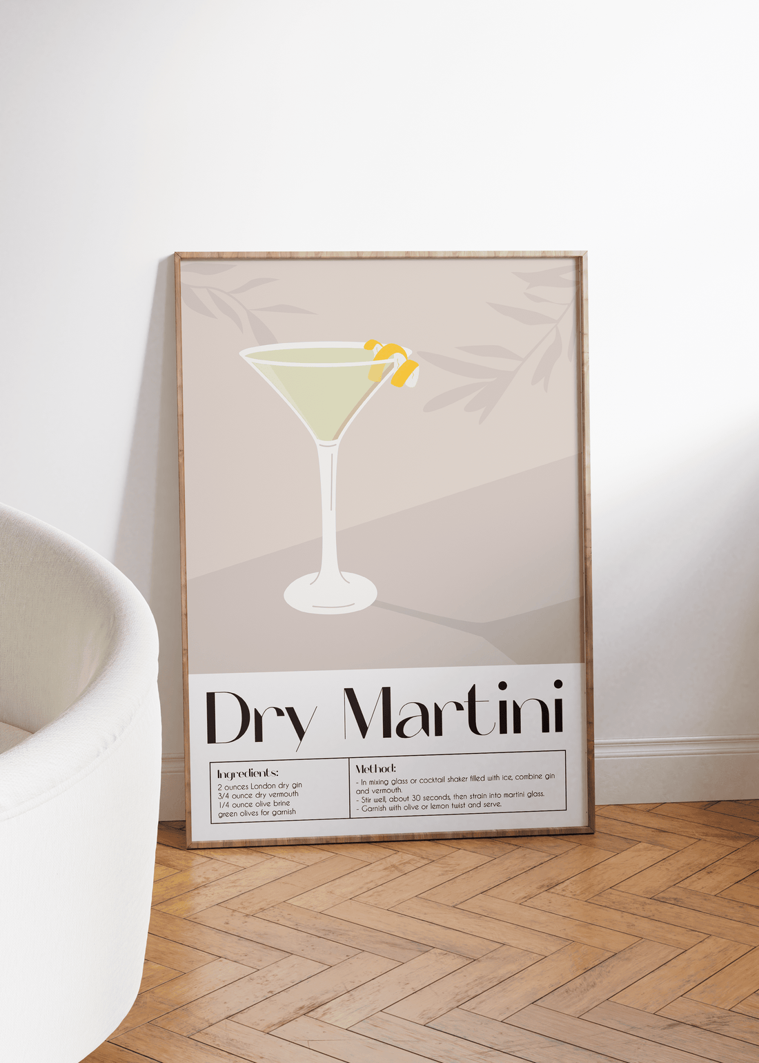 Cocktail Dry Martini Unframed Poster