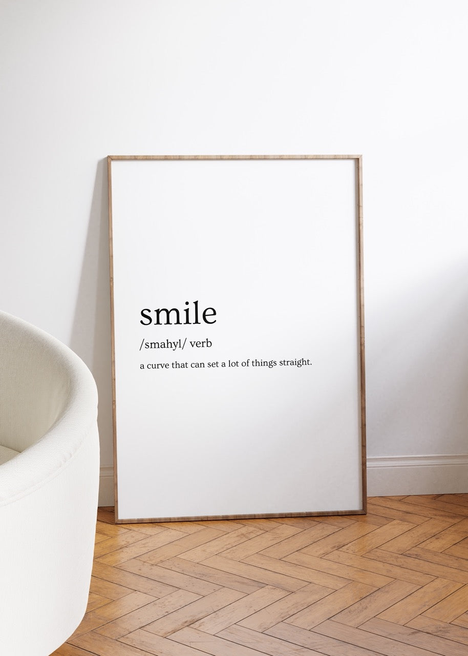Smile Kelime Çerçevesiz Poster