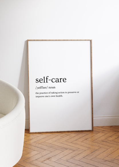 Self-Care Word Frameless Poster