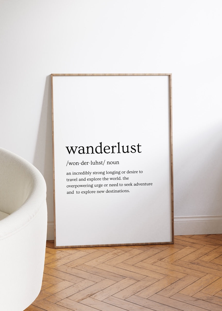 Wanderlust Kelime Çerçevesiz Poster
