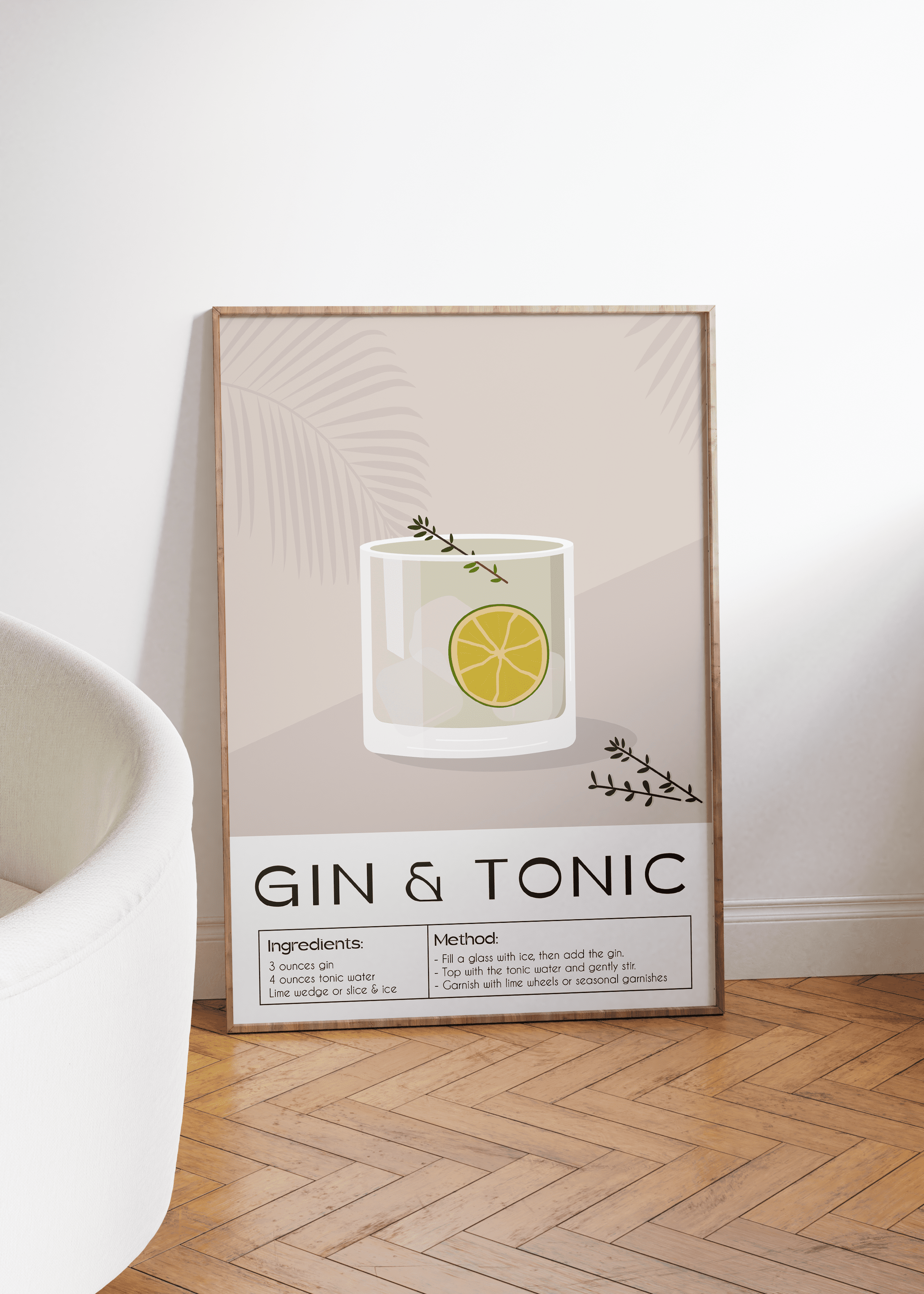 Cocktail Gin&Tonic Unframed Poster – Yaris Note