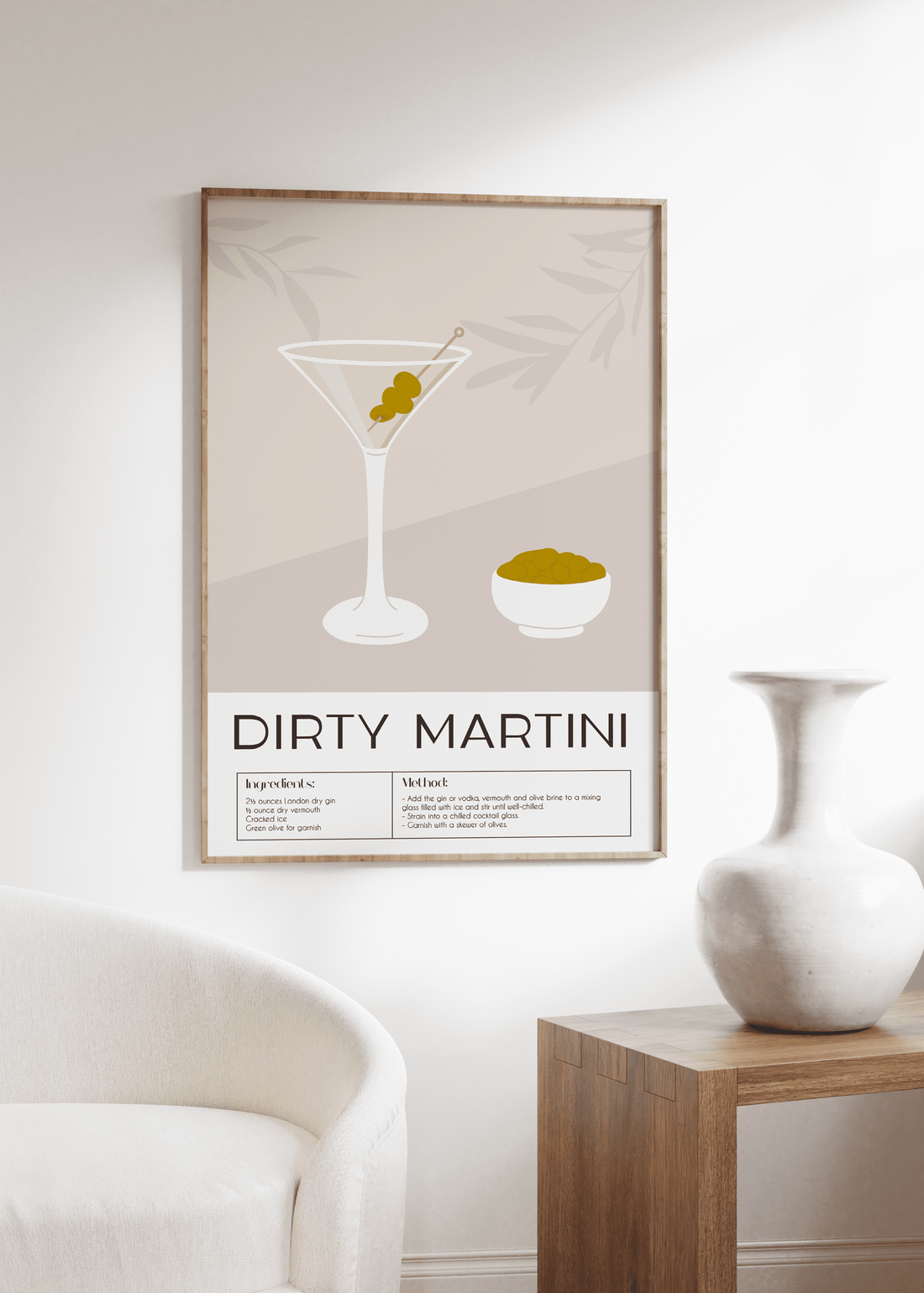 Cocktail Dirty Martini Çerçevesiz Poster