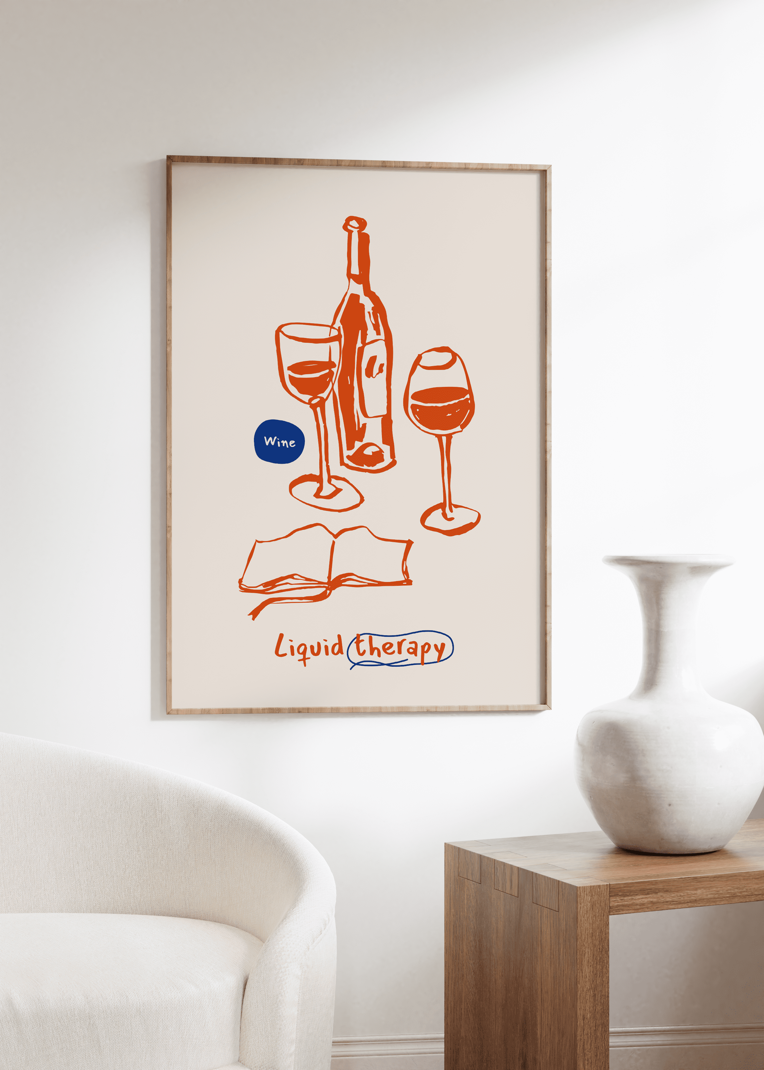 Wine Therapy Çerçevesiz Poster