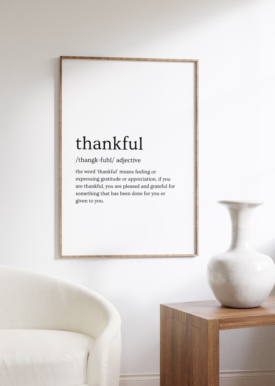 Thankful Word Unframed Poster