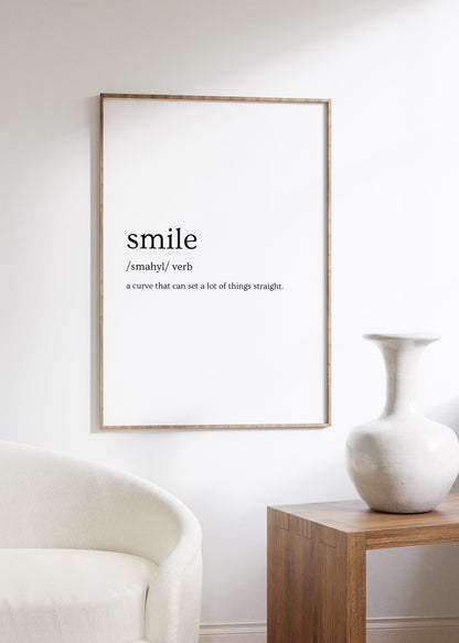 Smile Kelime Çerçevesiz Poster