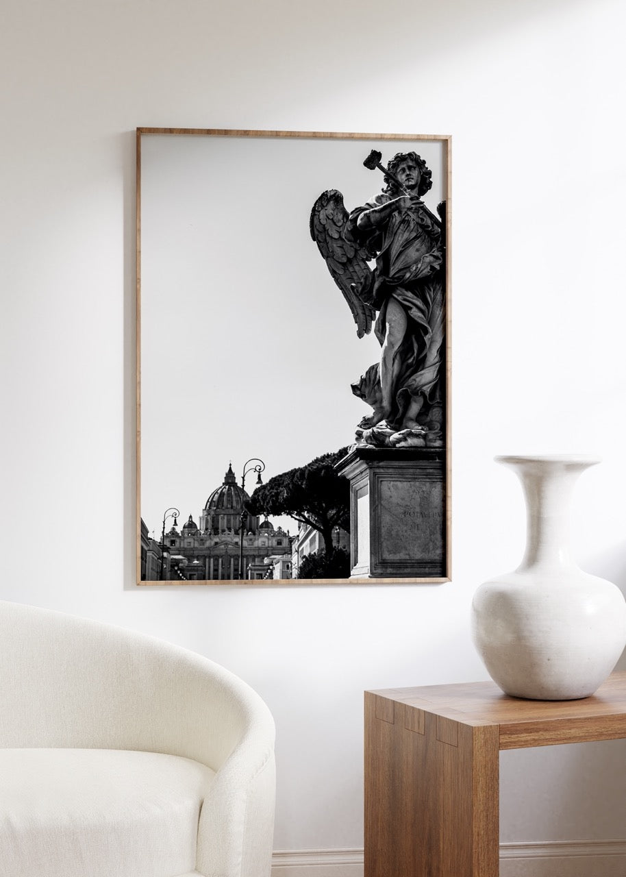 Rome Black And White Photo Frameless Poster