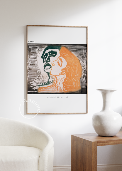 Edvard Munch Head By Head Unframed Poster