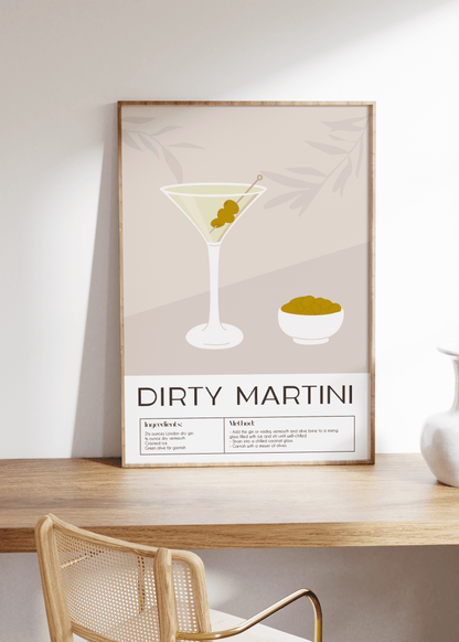 Cocktail Dirty Martini Çerçevesiz Poster
