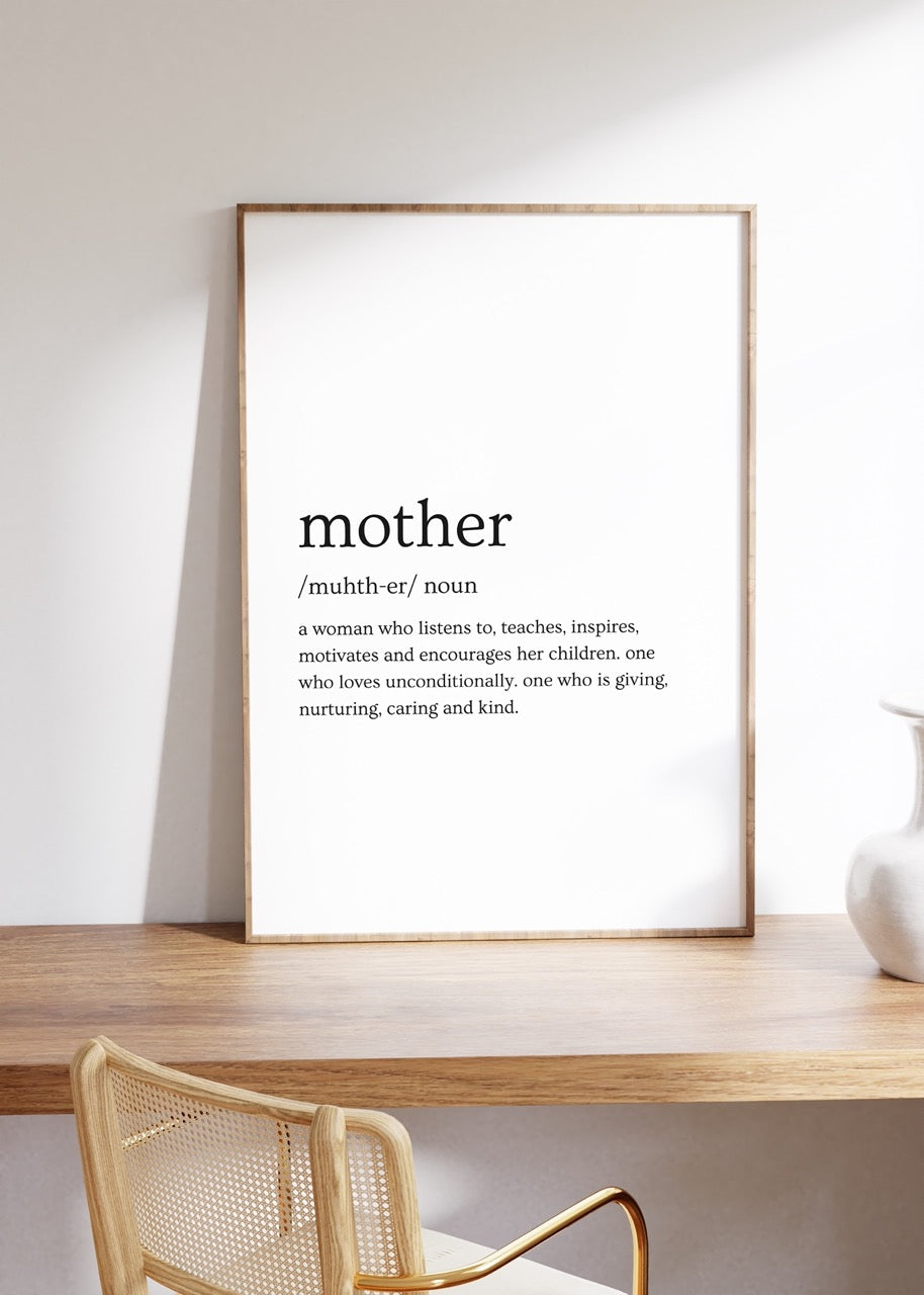 Mother Kelime Çerçevesiz Poster