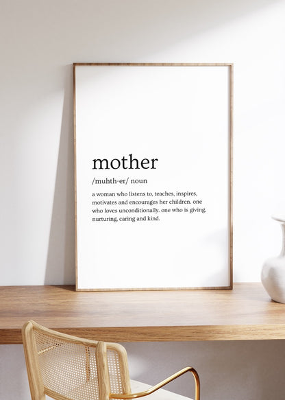 Mother Kelime Çerçevesiz Poster