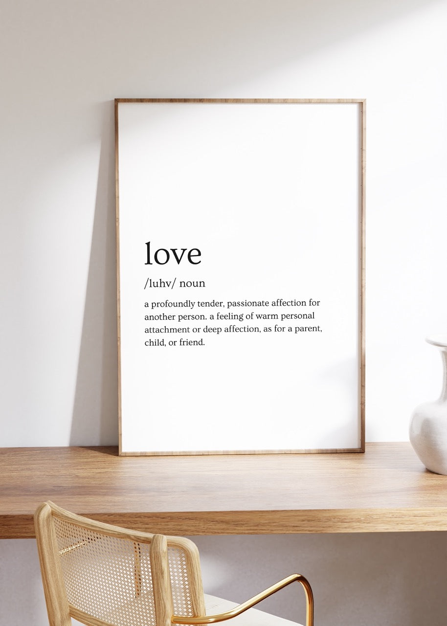 Love Word Frameless Poster