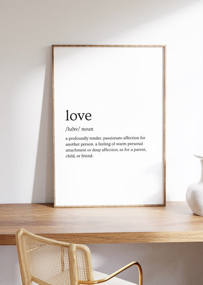 Love Kelime Çerçevesiz Poster