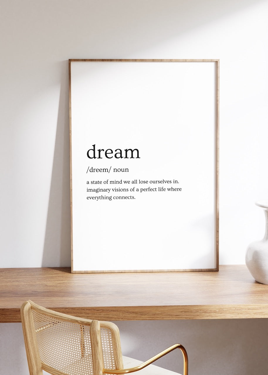 Dream Kelime Çerçevesiz Poster