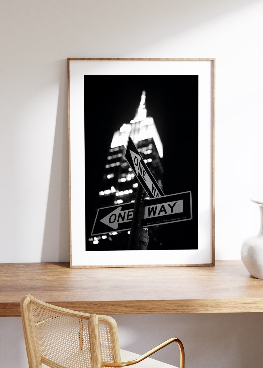 Siyah Beyaz New York Fotoğraf Çerçevesiz Poster