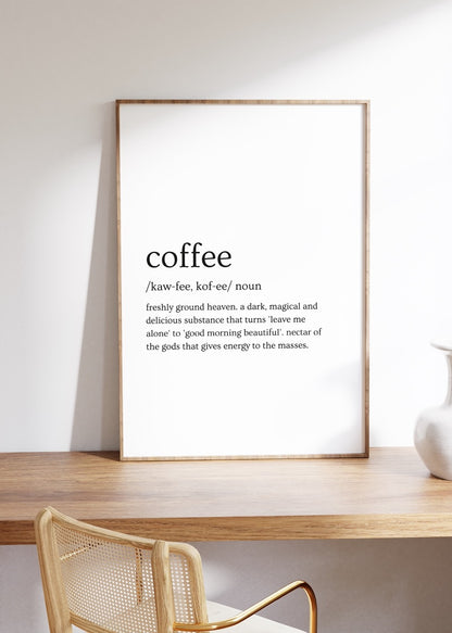 Coffee Kelime Çerçevesiz Poster