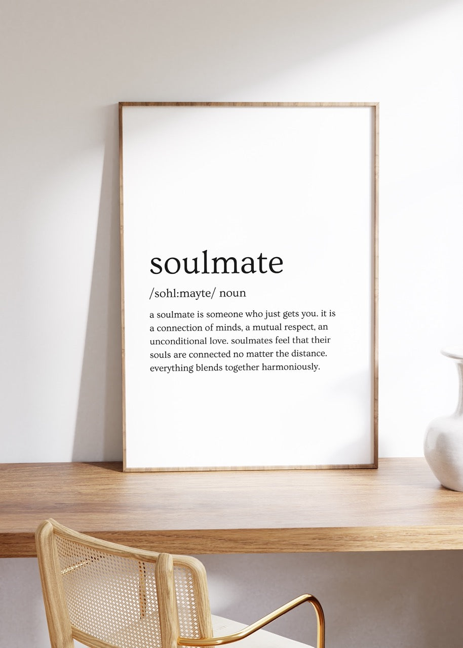 Soulmate Kelime Çerçevesiz Poster