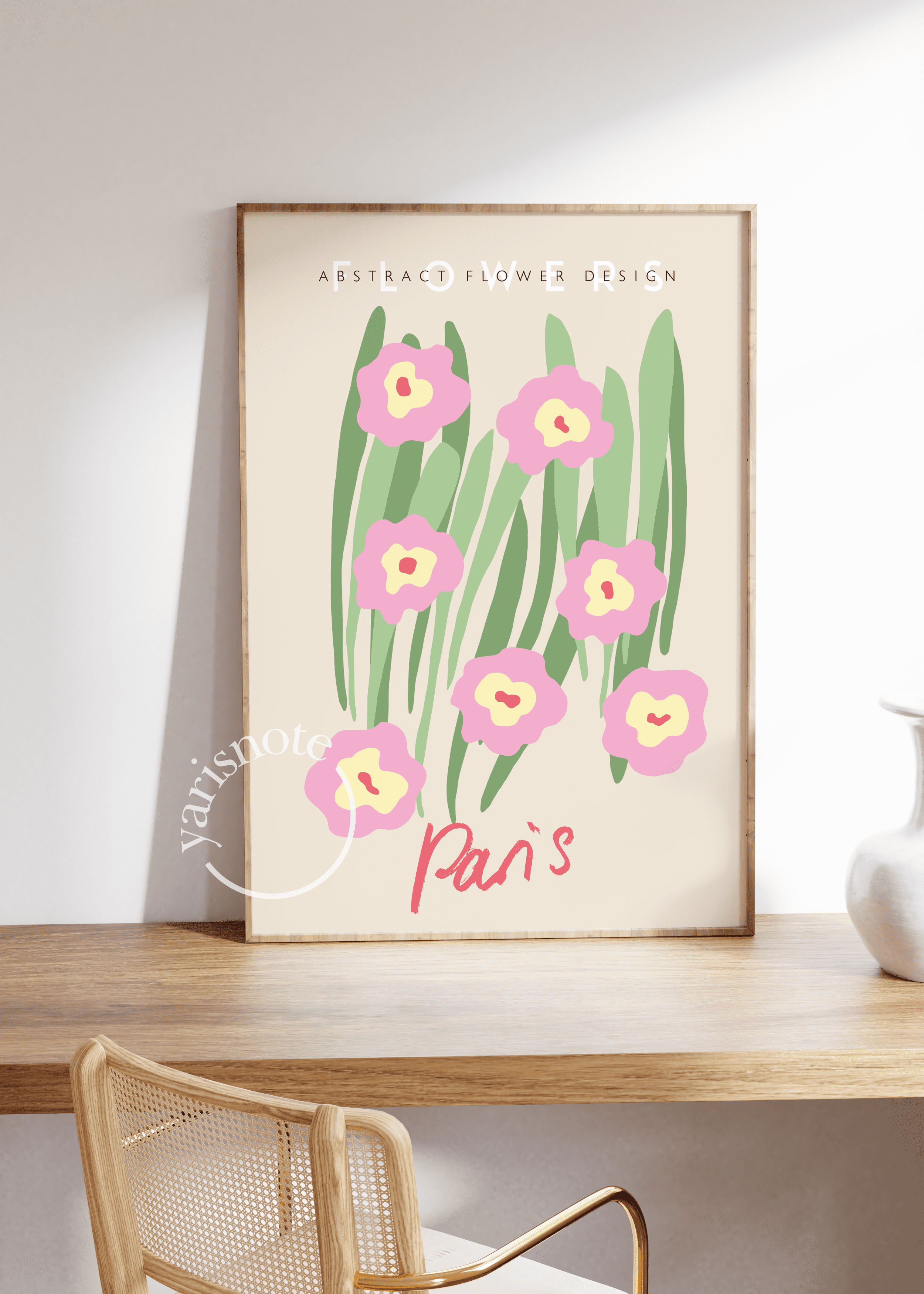 Abstract Flower Paris Unframed Poster