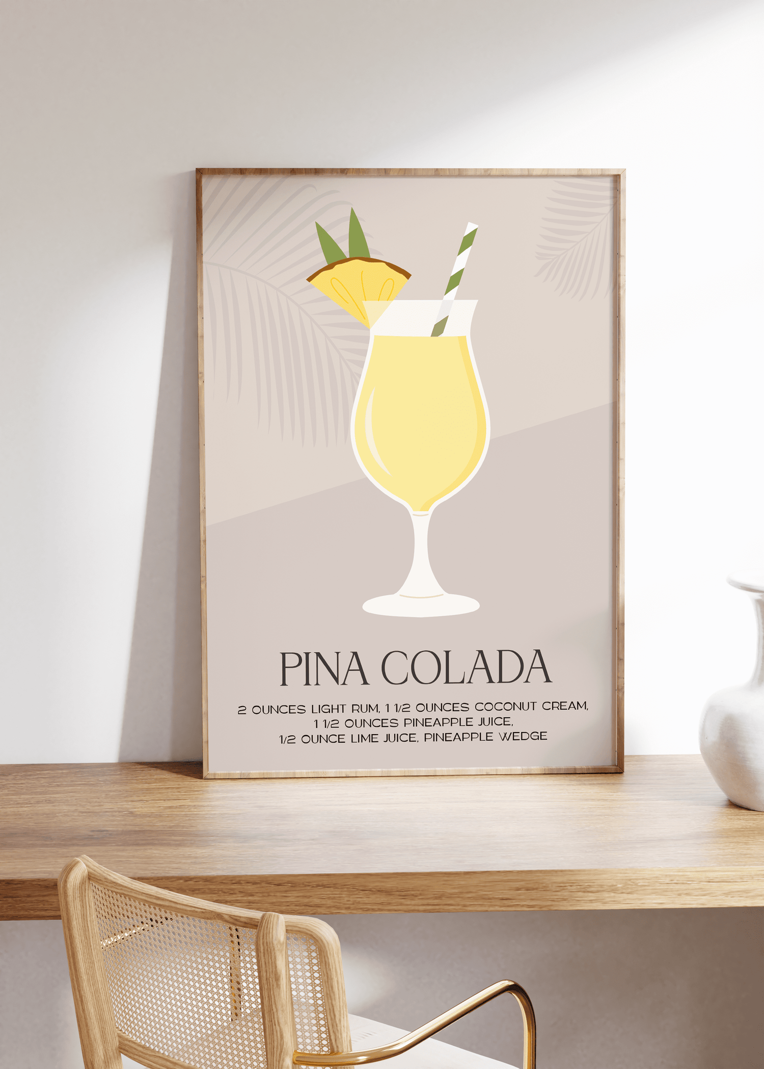 Cocktail Pina Colada Çerçevesiz Poster