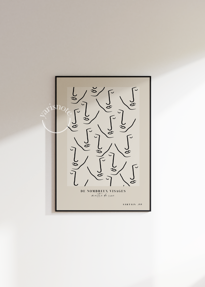 Abstract Faces Unframed Poster