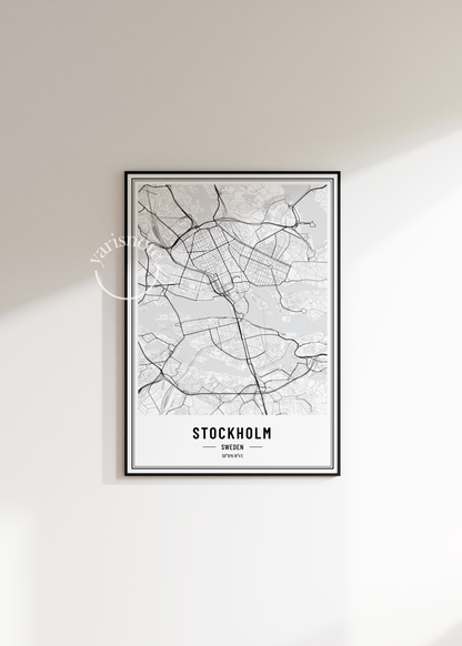 Stockholm Map Unframed Poster