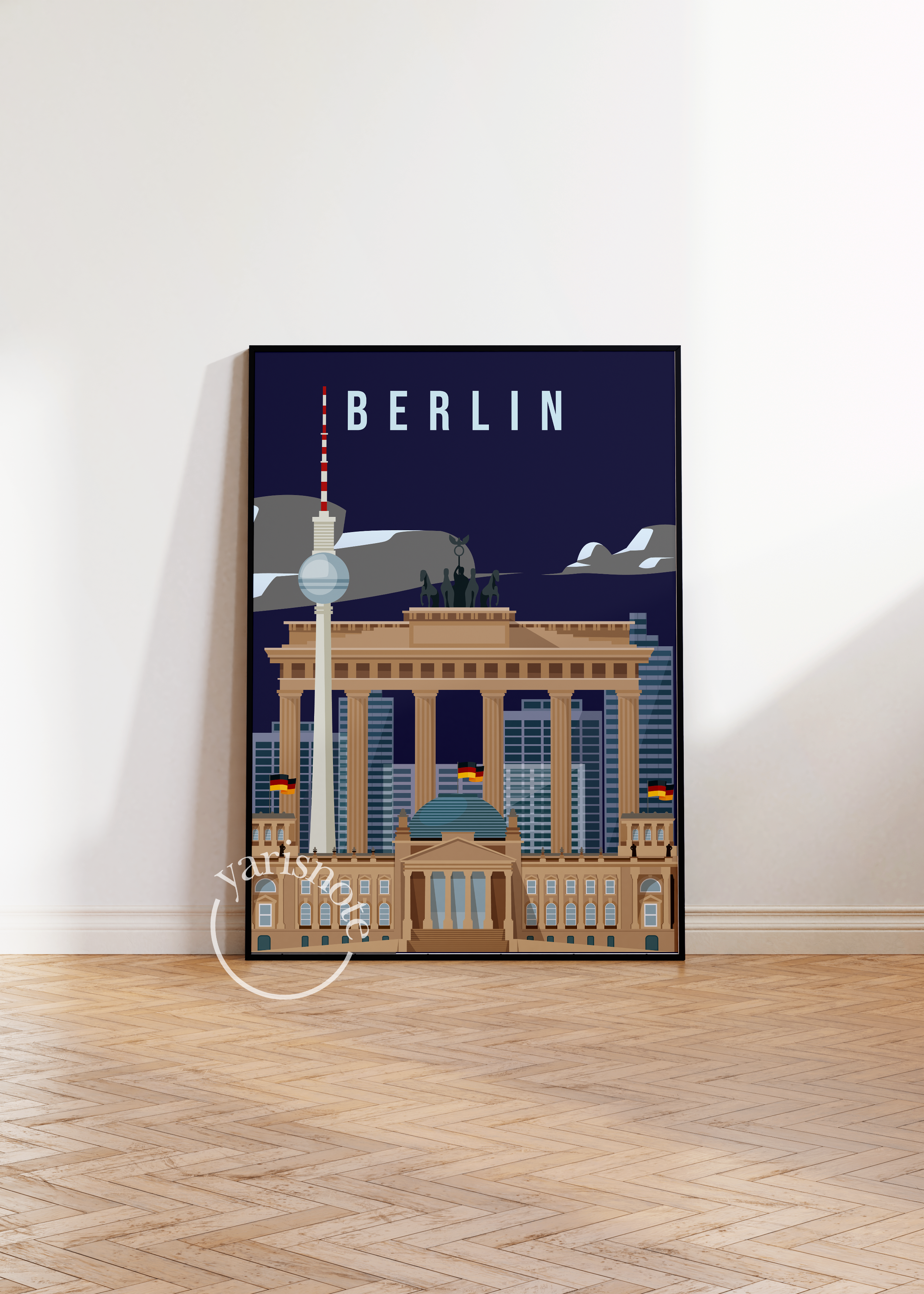 Berlin City Çerçevesiz Poster