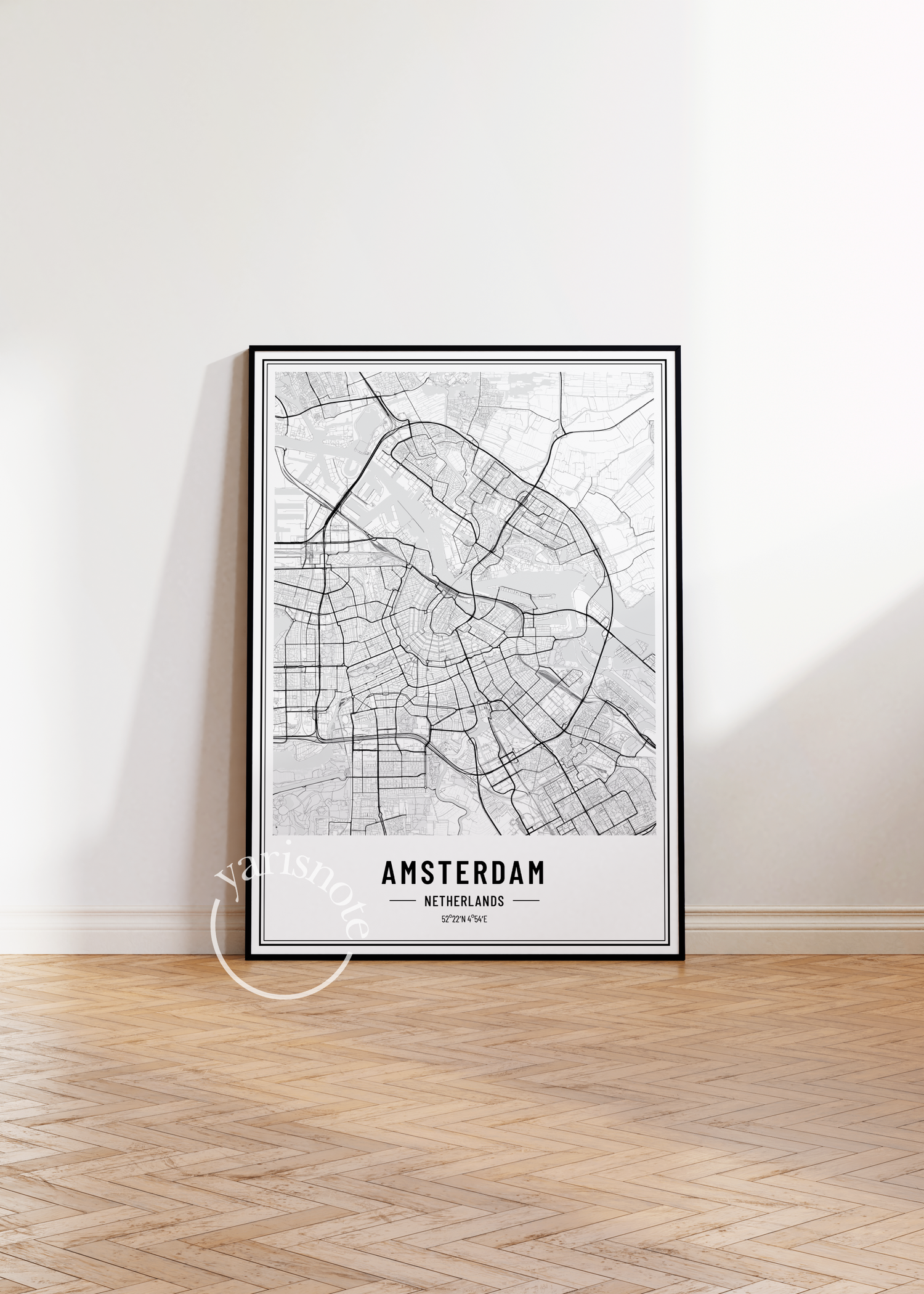 Amsterdam Map Çerçevesiz Poster