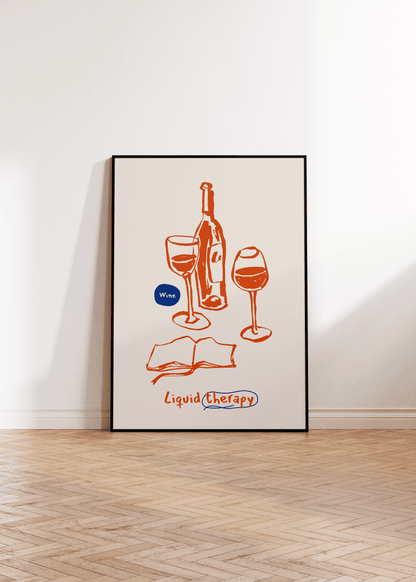 Wine Therapy Çerçevesiz Poster