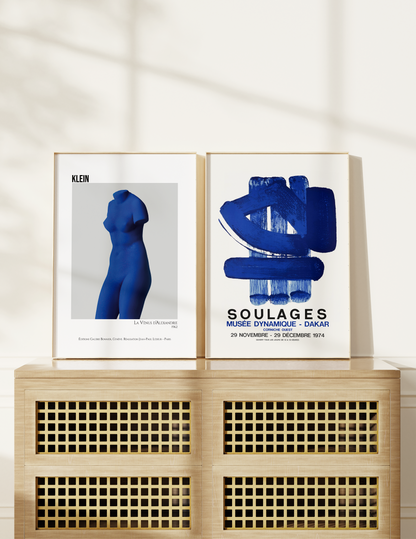 Yves Klein &amp;amp; Soulages Set of 2 Unframed Poster