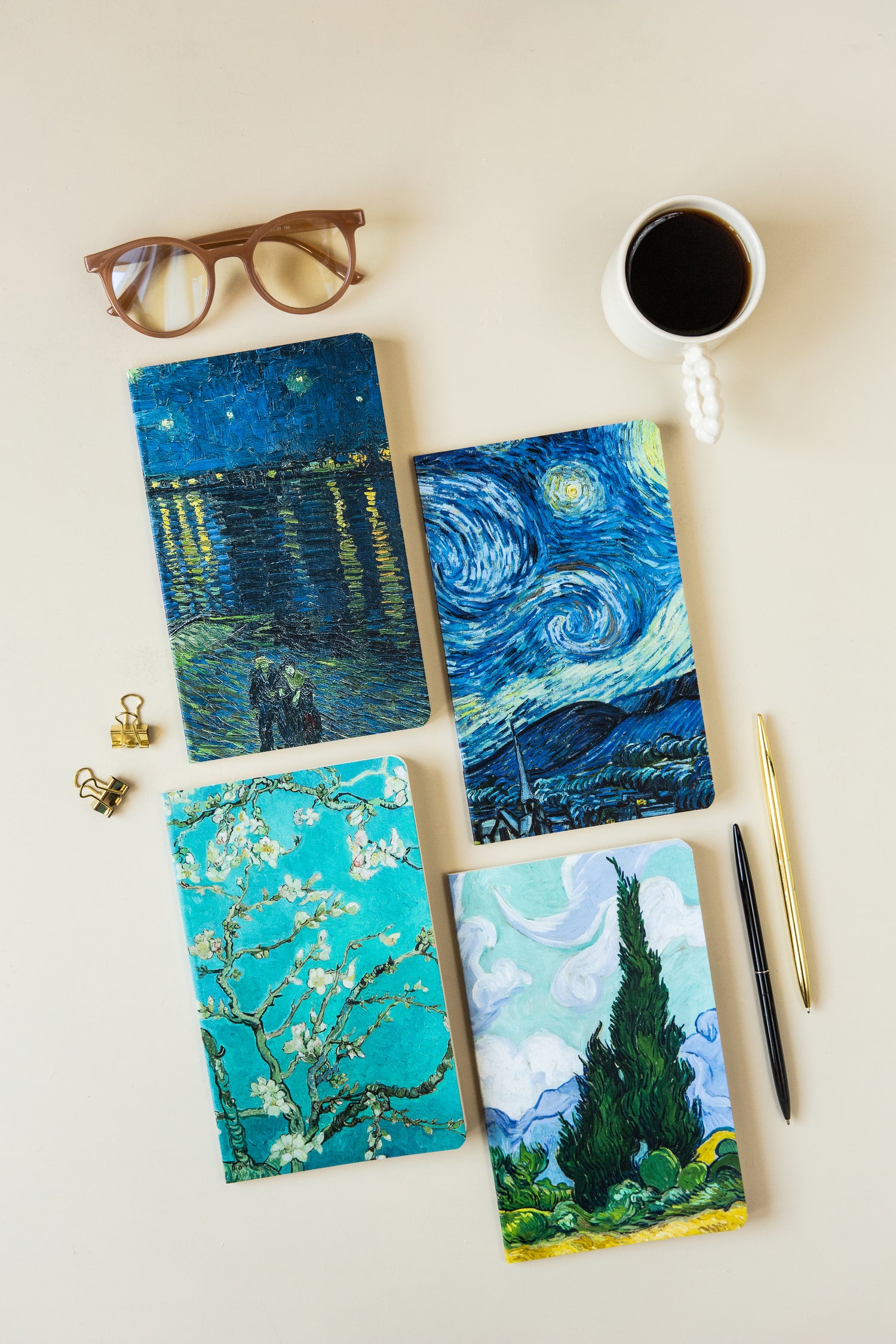Van Gogh Set of 4 Unlined Notebooks 