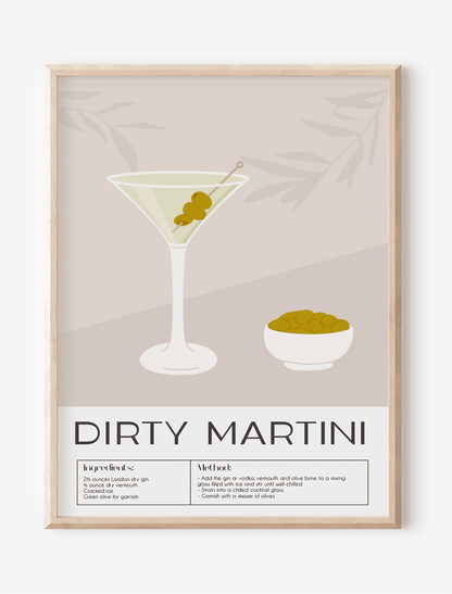 Cocktail Dirty Martini Unframed Poster