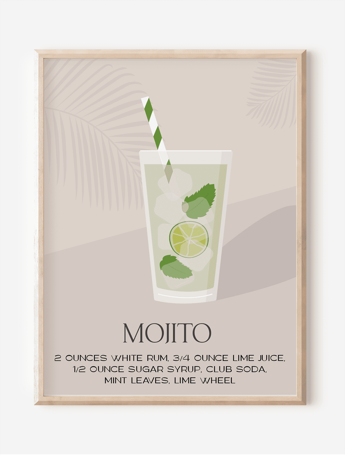 Cocktail Mojito Çerçevesiz Poster